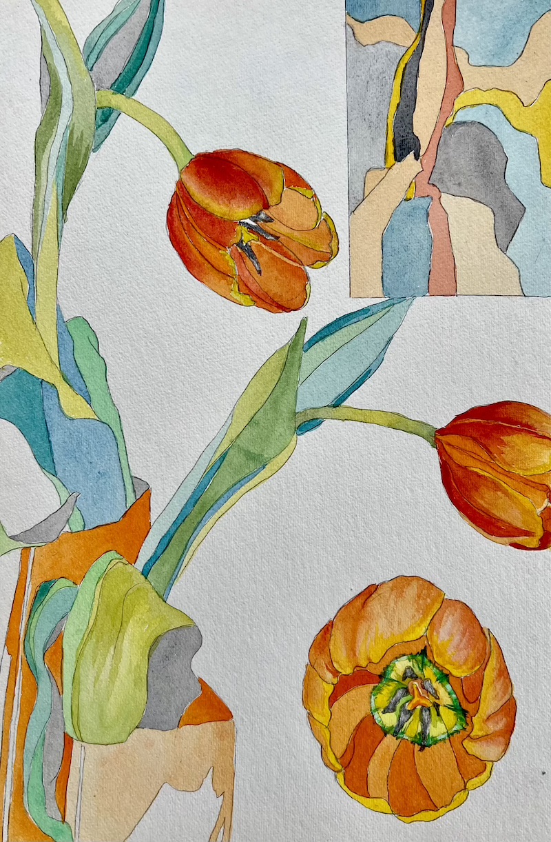 ORANGE TULIPS - Fabric